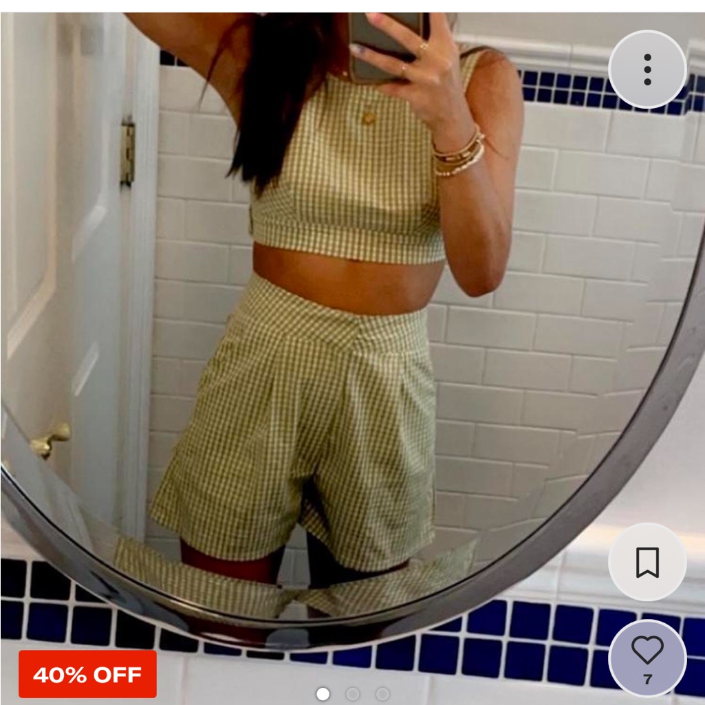 Green Gingham Set